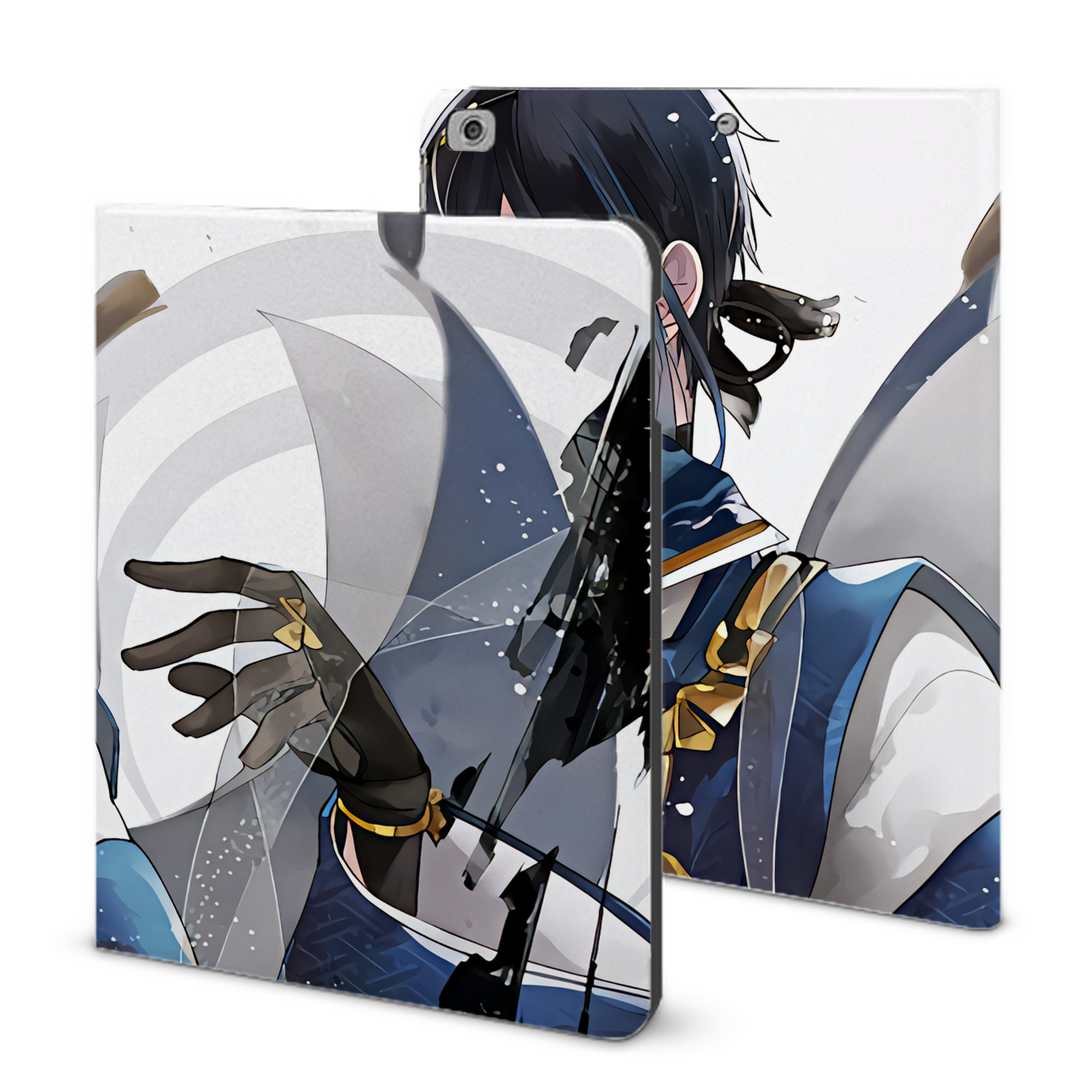 （画像用） 刀剣乱舞 Touken Ranbu IPad ケース ブック型 PUレザー TPU 耐衝撃 軽量 薄型 ペン収納なし 全面保護 IPad 各モデル対応